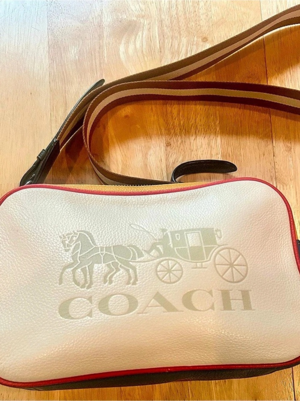 Coach Jes Color Block Crossbody in Red, Yellow, White, & Blue